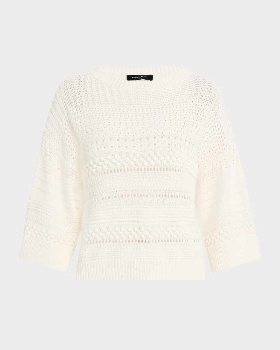 Multi-Stitch Cotton Sweater